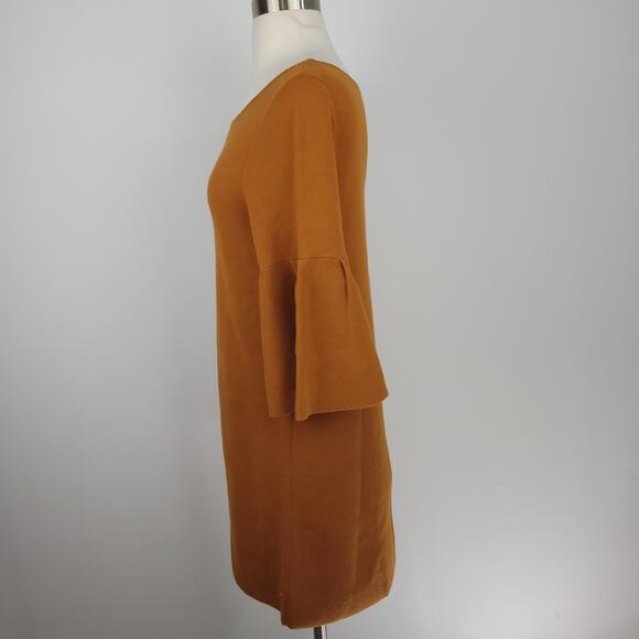 Moth Anthropologie Honey Caramel Chester Knit Sweater Dress Bell Sleeves Small - Picture 5 of 11